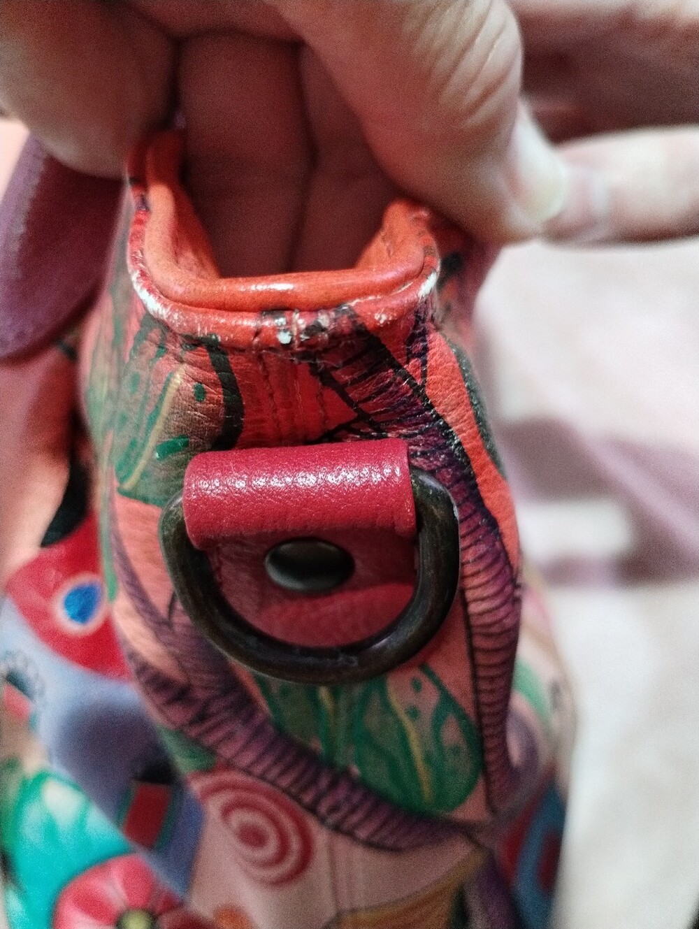 Anna by Anuschka Village of Dreams Bag Hand-Painted Leather Beautiful - Picture 15 of 16